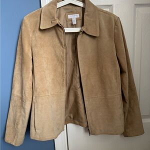 Tan Suede Leather Women's Jacket